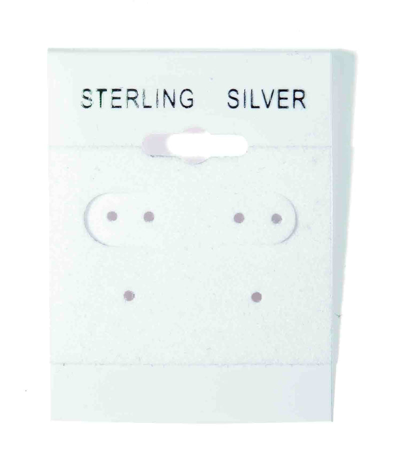 [Australia] - 888 Display USA 1 1/2" x 2" White Sterling Silver Imprinted Hanging Earring Cards, Jewelry Display Pack of 100 