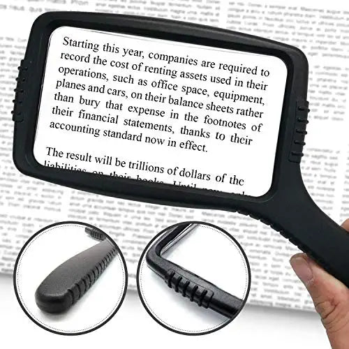 [Australia] - MagniPros Jumbo Size Magnifying Glass Wide Horizontal Lens(3X Magnification)- Shockproof Housing & Scratch Resistant Design W/Large Viewing Area Ideal for Reading Small Prints & Low Vision 