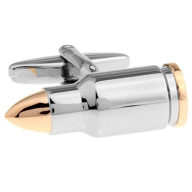 [Australia] - Dress Rifle Gun Bullet Silver Rose Gold Cufflinks Wedding Party Gift Men Shirt 