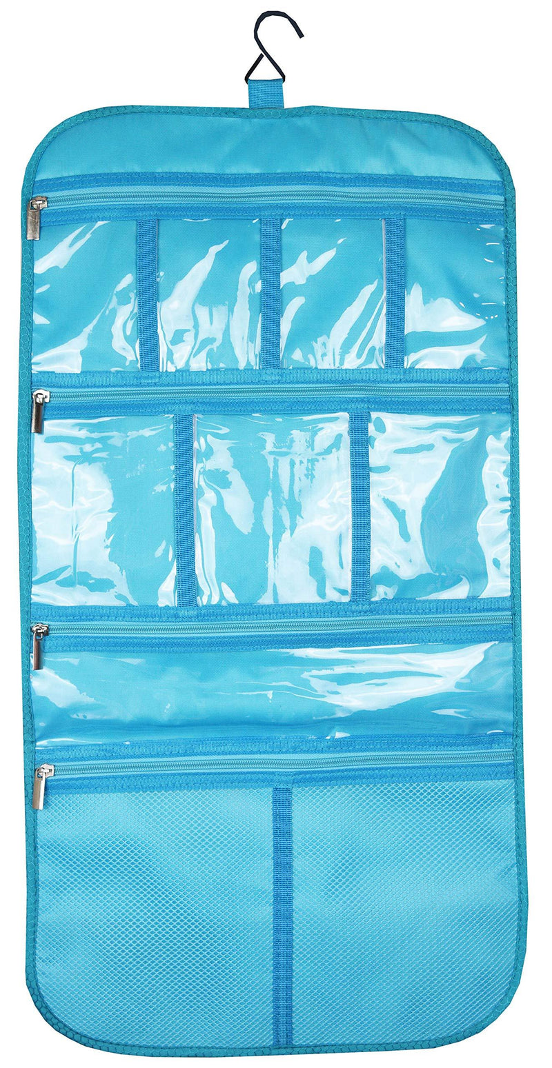[Australia] - Premium Hanging Toiletry Travel Bag - Cosmetic, Jewelry, Toiletry & Accessory Storage Organizer Bag, Large Size, Various Compartments Aquamarine 