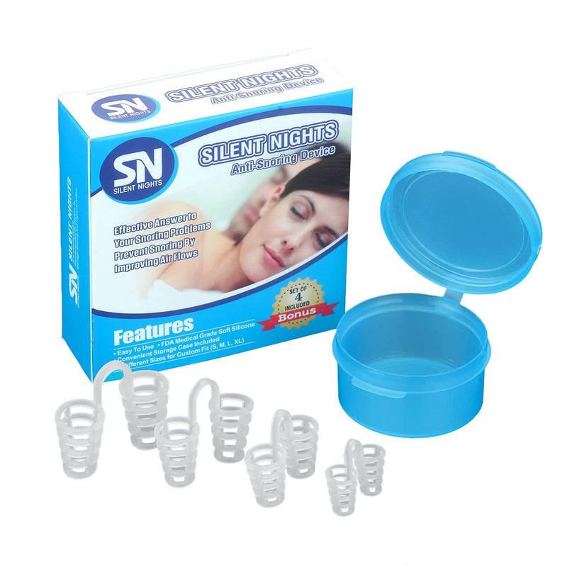 [Australia] - Best Anti Snoring Device - Stop Snore Solution - Sleep Better Aids - Anti-Snore Remedy Devices - 4 Nose Vents Nasal Dilator - Breathing Sleeping Relief 