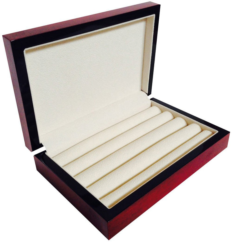 [Australia] - Cufflink Ring Storage Box Jewelry Display Wood Organizer Case - Cherry 