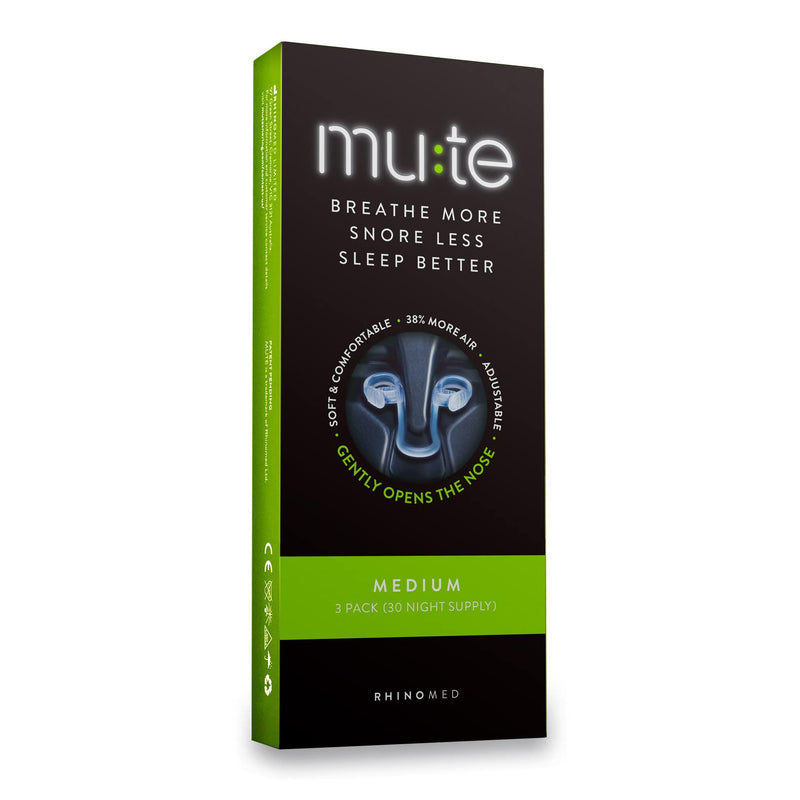 [Australia] - Rhinomed Limited Mute Nasal Dilator for Snore Reduction, Size Medium | Anti-Snoring Aid Solution | Improves Airflow | Comfortable Nose Vent, Transparent (EN-MUTE10MED-XX) 