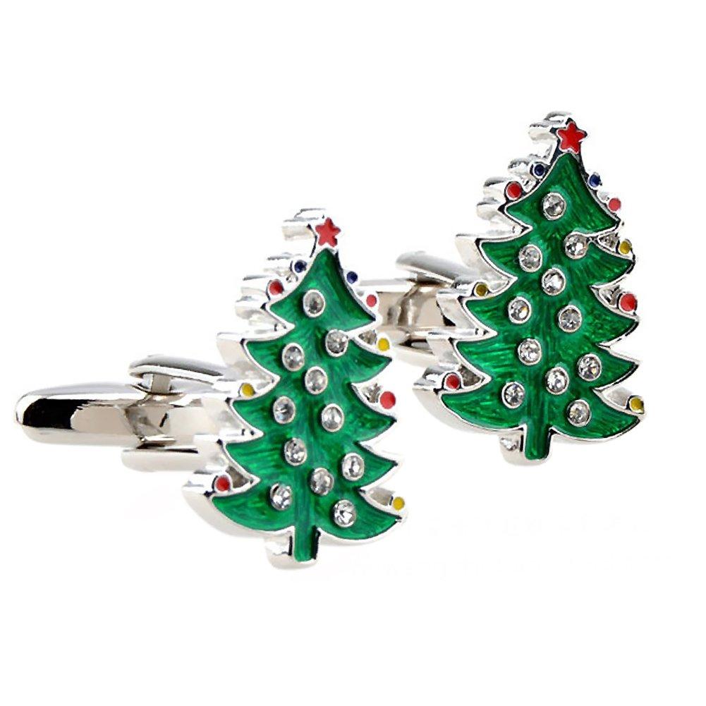 [Australia] - The smith's eshop Green Christmas Tree Shaped Cufflinks 