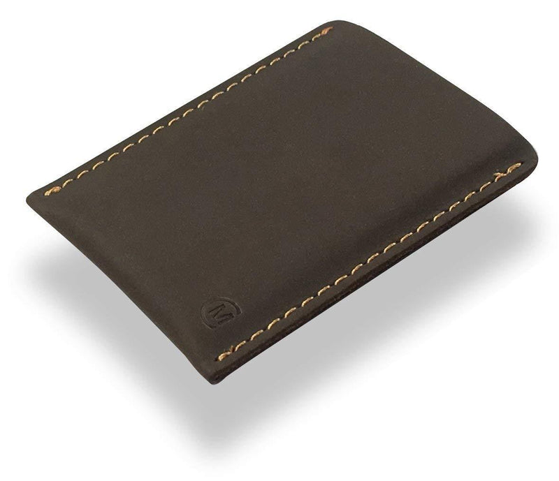 [Australia] - Slim Leather Credit Card Holder Sleeve - by Modern Carry Brown 
