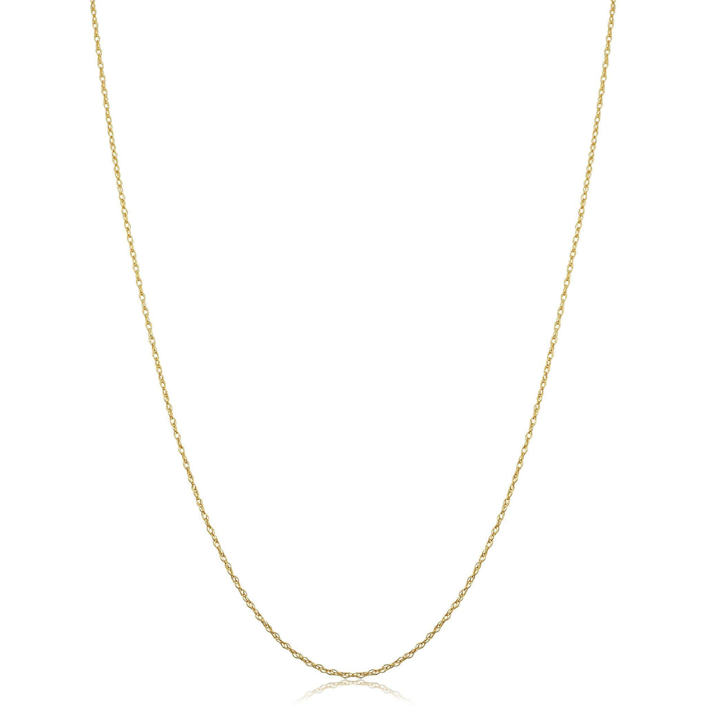 [Australia] - 14k Yellow Gold Rope Chain Barely-There Necklace (0.7 mm, 0.9 mm, 1 mm or 1.3 mm) - Thin And Lightweight 14.0 Inches 0.7 mm wide 