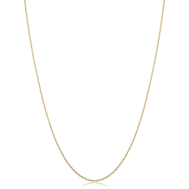 [Australia] - 14k Yellow Gold Rope Chain Barely-There Necklace (0.7 mm, 0.9 mm, 1 mm or 1.3 mm) - Thin And Lightweight 14.0 Inches 0.7 mm wide 