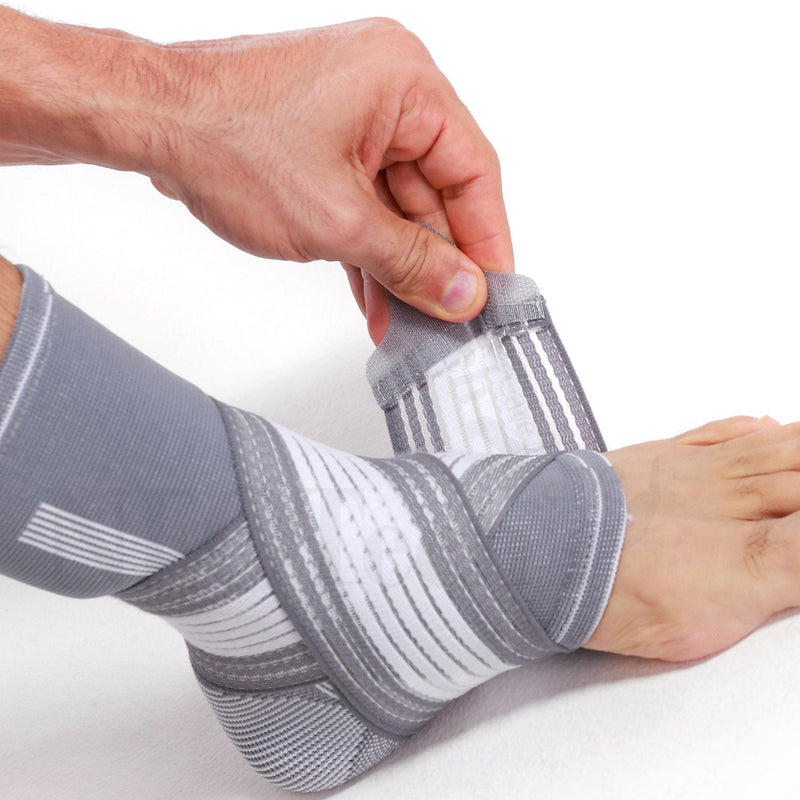 [Australia] - NeoTech Care Adjustable Ankle Support Brace, Gray (Size M, 1 Unit) Medium (Pack of 1) 