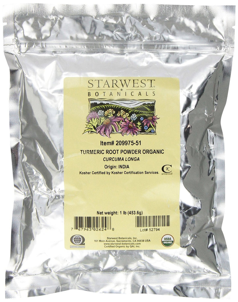 [Australia] - Starwest Botanicals Organic Turmeric Root Powder, 1 Pound Bulk 1 Pound (Pack of 1) 