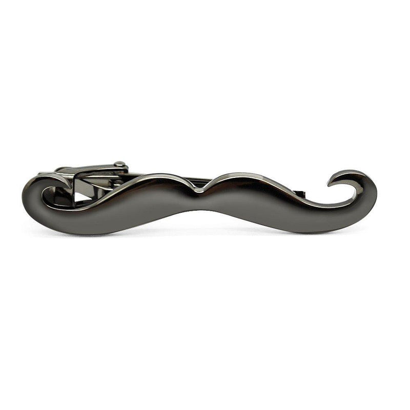 [Australia] - HONEY BEAR Mens Beard Tie Clip Bar Normal Size Skinny Boys Slim Moustache Gift Black 5.6cm 