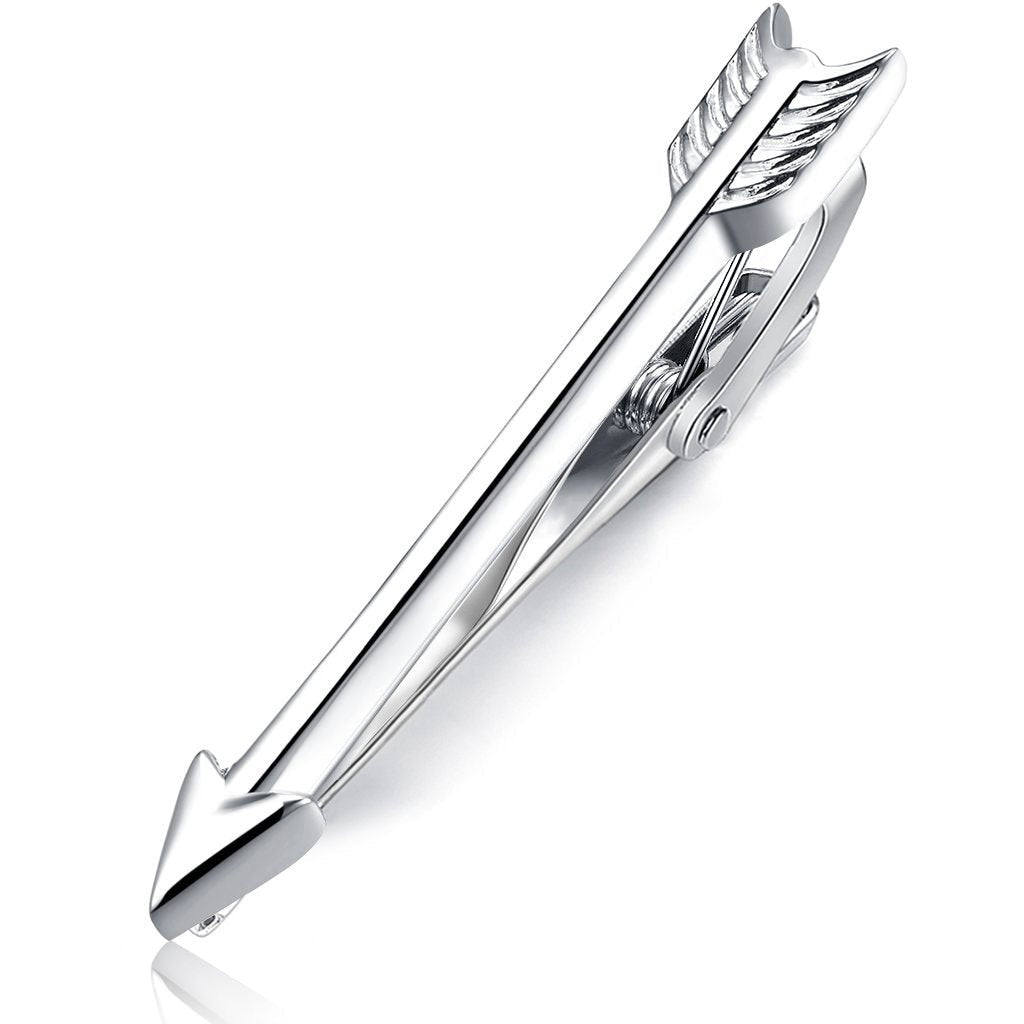 [Australia] - Honey Bear Mens Arrow Tie Clip Bar Stainless Steel 4.7cm 