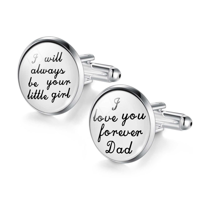 [Australia] - JIAYIQI Mens Wedding Cufflinks Father of The Bride Gifts I love you forever Dad,I will always be your little girl 