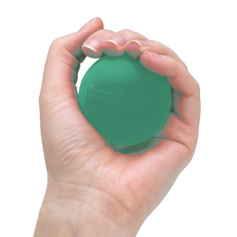 [Australia] - THERABAND Hand Exerciser, Stress Ball For Hand, Wrist, Finger, Forearm, Grip Strengthening & Therapy, Squeeze Ball to Increase Hand Flexibility & Relieve Joint Pain, Green, Medium 