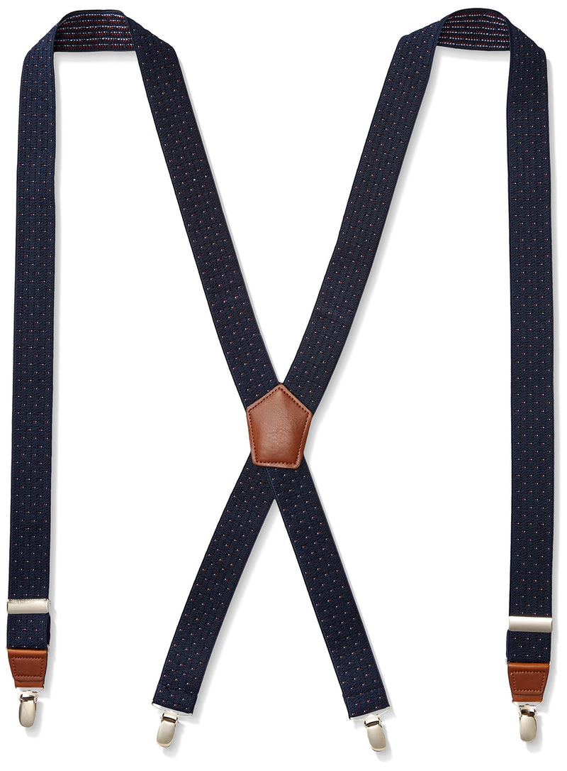 [Australia] - Dockers Men's 1.25 Inch Dobby X-Back Poly Stretch Suspender One Size Navy 