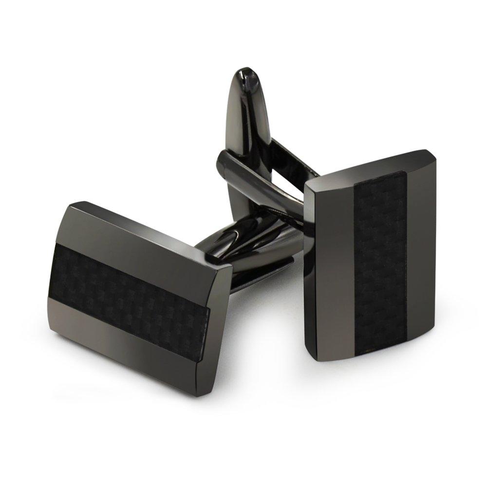 [Australia] - Mr.Van Men's Cufflinks Handcrafted Carbon Fiber Rhodium Plated Cuff Links Sets for Wedding Business 01 