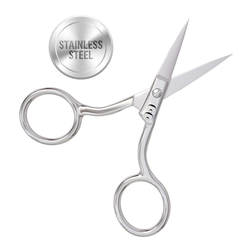 [Australia] - Coco’s Closet Small Scissors for Grooming - Stainless Steel Straight Tip Scissor for Hair Cutting – Beard, Ear, Eyebrows, Moustache, Nose Trimming 