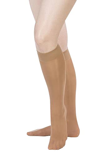 [Australia] - Allegro 8-15 mmHg Essential 81 Sheer Support Knee High Compression Hose, Comfortable Support Garments Fawn Medium 