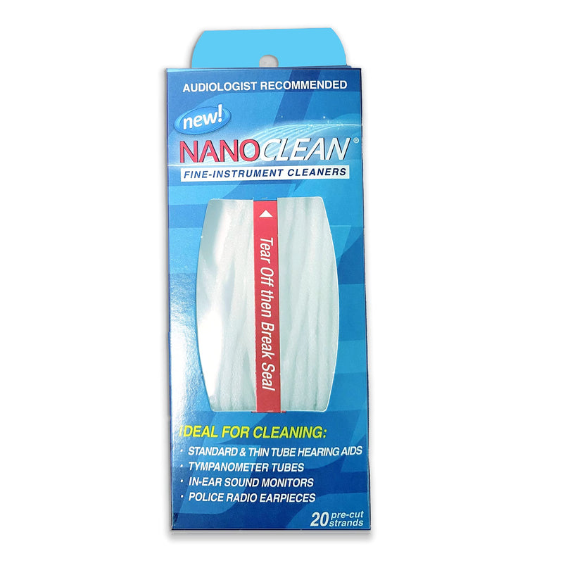 [Australia] - NanoClean All-in-1 Hearing Aid Cleaning Kit - 1 Pack of 20 Ready-to-Use Strands - Gentle & Effective Hearing Aid Cleaning Brush Thread-Fine Instrument Cleaners, Earbud Cleaner, Hearing Aid Accessories 