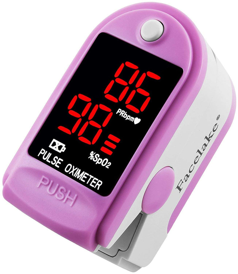 [Australia] - Facelake ® FL400P Pulse Oximeter with Carrying Case, Batteries, Neck/Wrist Cord - Pink 