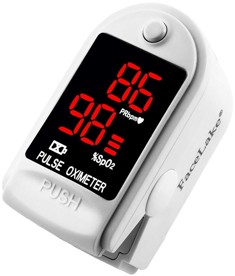 [Australia] - Facelake FL400 Pulse Oximeter with Neck/wrist Cord, Carrying Case and Batteries- White 