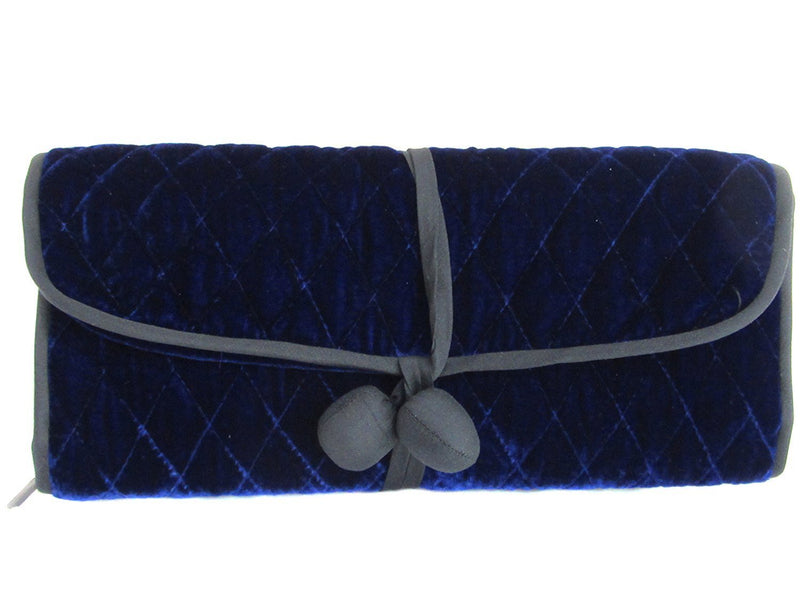 [Australia] - Travel Quilted French Blue Jewelry Roll 