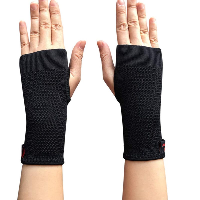 [Australia] - Kuangmi Compression Wrist Support Sleeve Palm Hand Brace Carpal Tunnel (Large (Pack of 2)) Large (Pack of 2) 