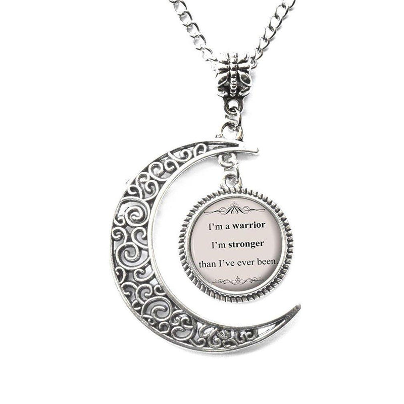 [Australia] - Charm Crescent Moon Song Lyric Jewelry - Demi Lovato Song Lyrics Quote Necklace - Inspirational Music Pendant - Silver Motivational Jewelry Gift for Her 