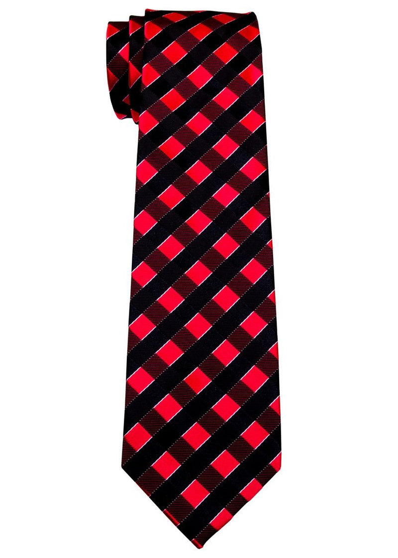 [Australia] - Retreez Classic Check Woven Boy's Tie - 8-10 years 8 - 10 years Black/Red Check 