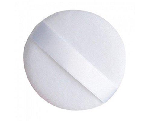 [Australia] - DMtse TWO (2) Round Jumbo Velour Powder Puff 4.25 Inch (10.8cm) in White 