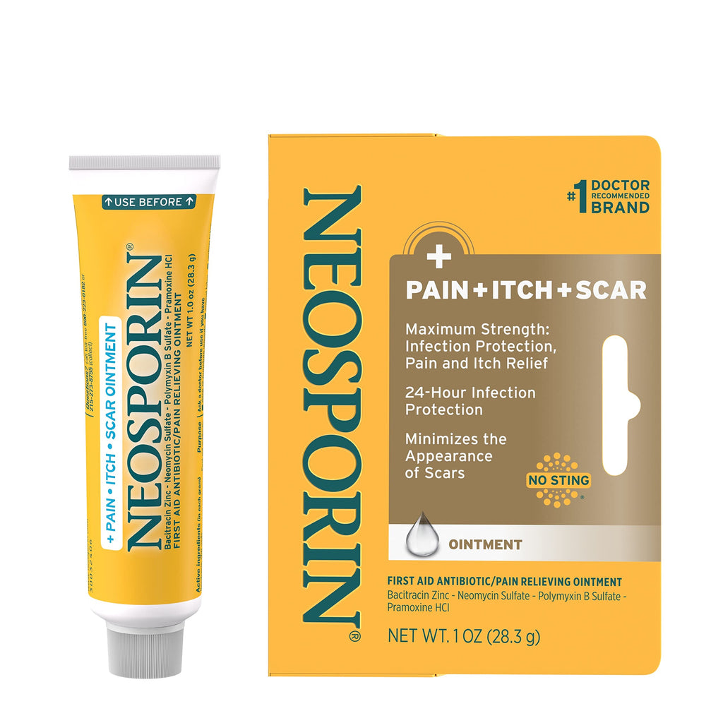 [Australia] - Neosporin Pain, Itch, Scar Antibiotic First Aid Ointment for Wound Care, 1 oz 