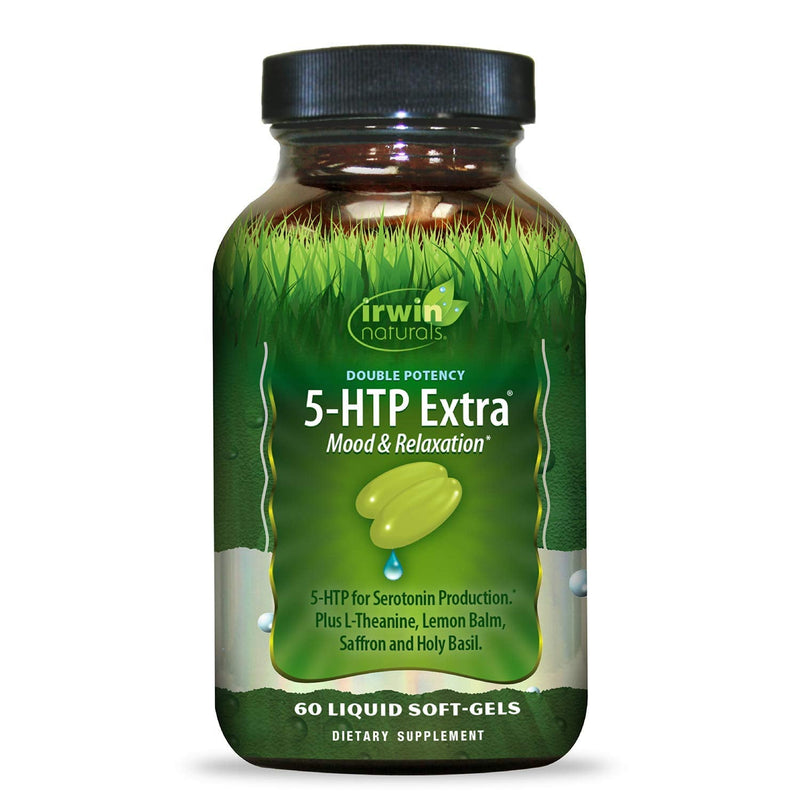 [Australia] - Irwin Naturals Double Potency 5-HTP Extra Mood & Relaxation for Seratonin Production - 60 Liquid Soft-Gels 