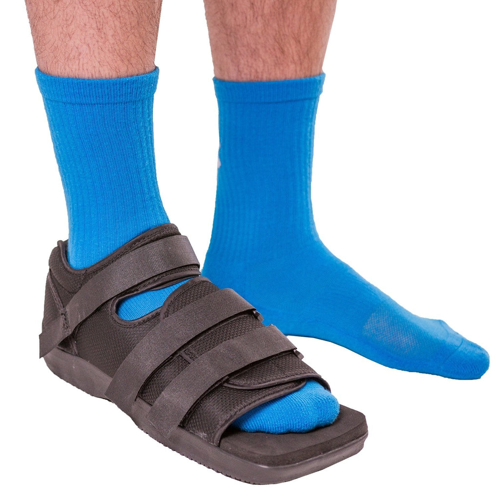 [Australia] - BraceAbility Post-op Shoe for Broken Foot or Toe | Medical/Surgical Walking Shoe Cast Boot, Stress Fracture Brace & Orthopedic Sandal with Hard Sole (Medium - Male) Medium (Pack of 1) 