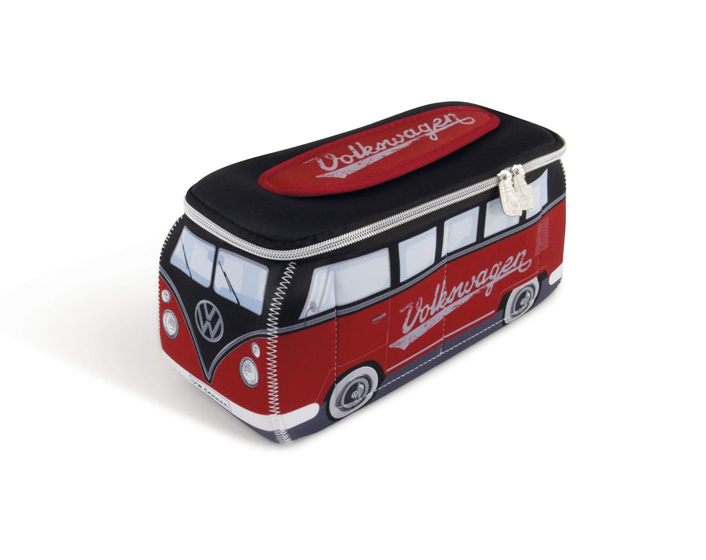 [Australia] - BRISA VW Collection - Volkswagen Samba Bus T1 Camper Van 3D Neoprene Universal Bag - Makeup, Travel, Cosmetic Bag (Neoprene/Red/Black) 
