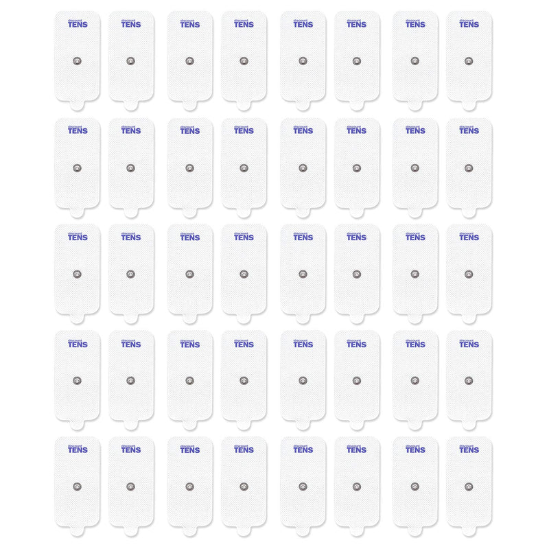 [Australia] - TENS Electrodes, Premium Quality XL Replacement Pads for TENS Units, 20 Pairs of Snap TENS Unit Electrodes (40 TENS Unit Pads), 2 inch x 4 inch, Discount TENS Brand 20 Pair (40 Pads) 