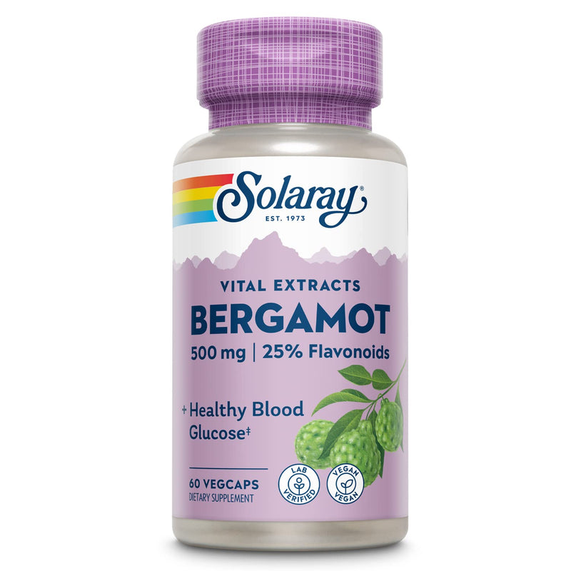 [Australia] - Solaray Advanced Formula Bergamot Cardiovascular Support 500mg | with Berberine and 25% Flavonoids | Non-GMO, Vegan | 60 Vegcaps, 30 Serv. 