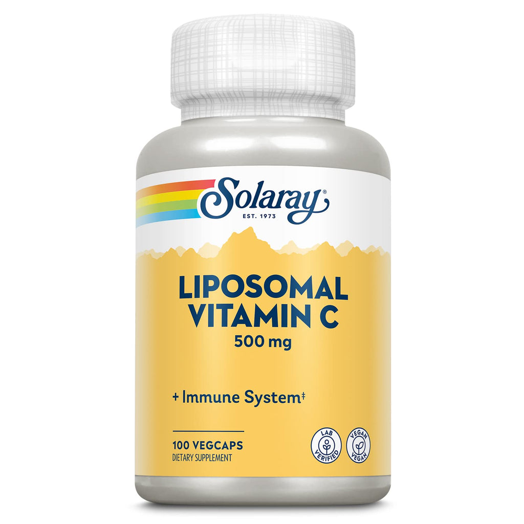 [Australia] - Solaray Liposomal Vitamin C 500mg, Healthy Immune Function, Collagen Synthesis & Antioxidant Support, Vegan, 100 VegCaps 