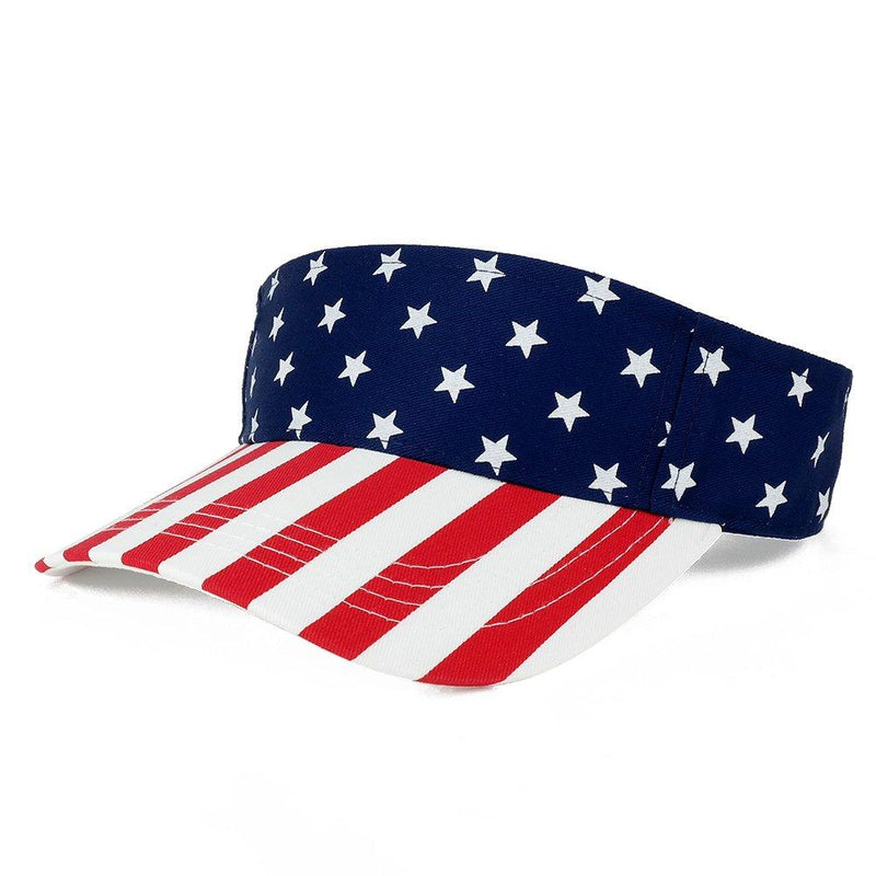 [Australia] - MG American USA Flags Stars and Stripes Patriotic Twill Cotton Visor One Size Flag 