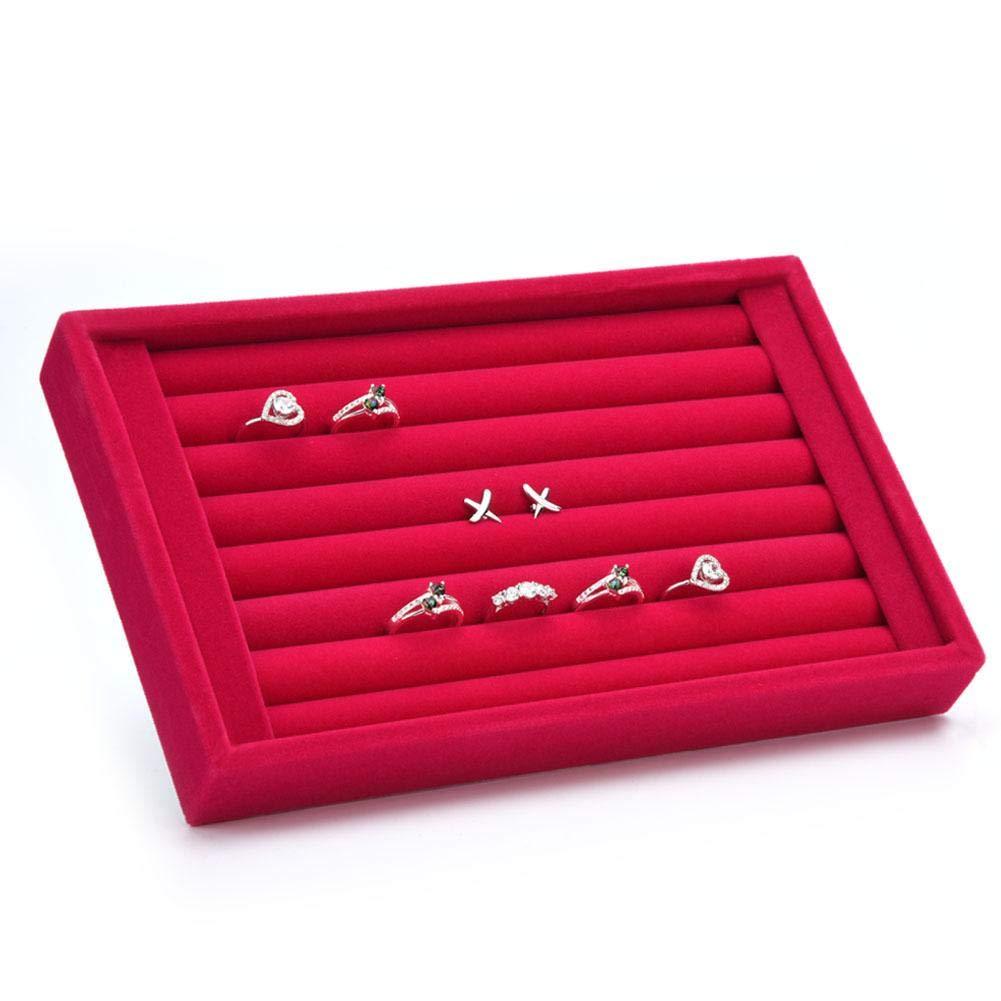 [Australia] - Yosoo Jewelry Ring Earrings Display Box Cufflinks Storage Tray Case Holder Organizer (Rose) Rose 