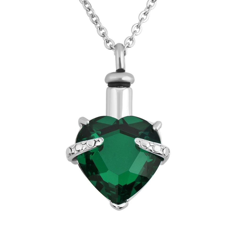 [Australia] - LovelyJewelry Heart Urn Necklaces Cremation Ashes Holder Memorial Love Pendant (Birthstone 05) 