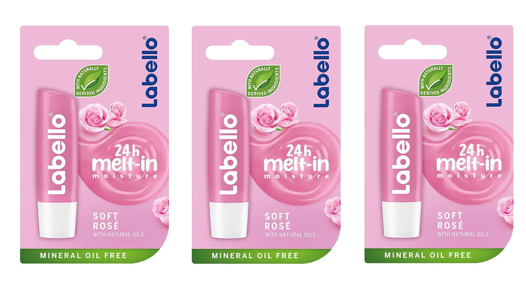 [Australia] - Labello Soft Rosé Lip Balm - 3 pack 