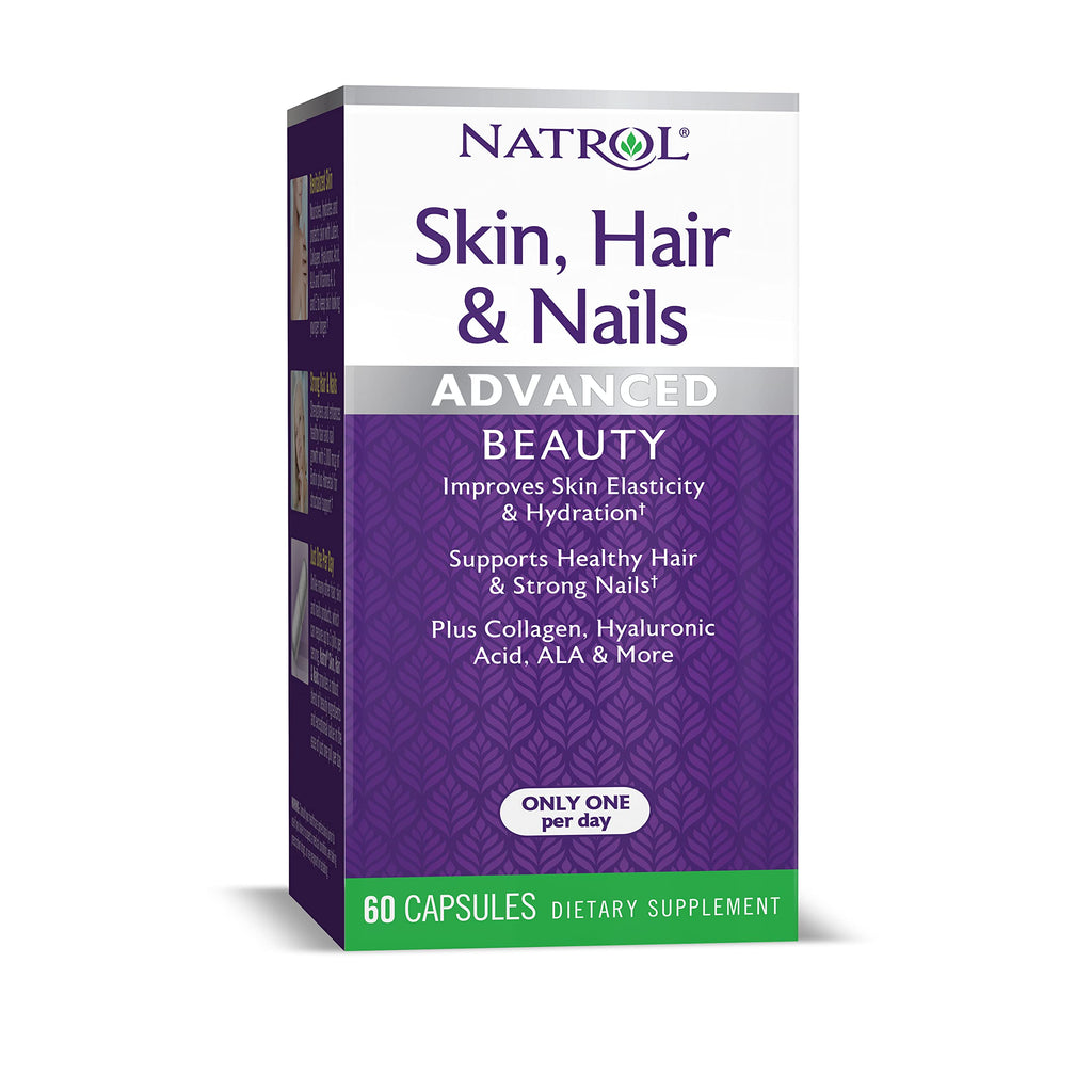 [Australia] - Natrol Skin, Hair and Nails Advanced Beauty Capsules, Packed with Beauty Enhancing Ingredients - 5,000mcg Biotin, 60 Count 