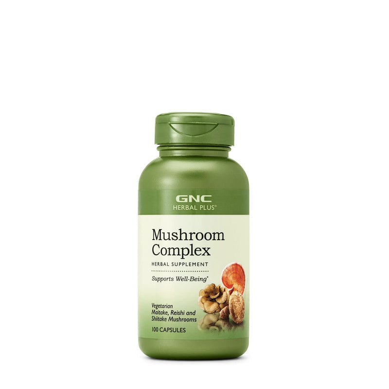 [Australia] - GNC Herbal Plus Mushroom Complex, 100 Capsules, Supports Well-Being 