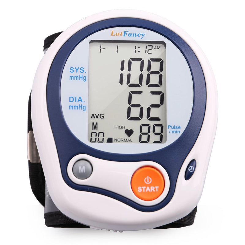 [Australia] - LotFancy Wrist Blood Pressure Monitor, Wrist BP Cuff (5”-8”), 60 Reading Memory, Automatic Digital Blood Pressure Machine, Home BP Gauge for Irregular Heartbeat Detection 