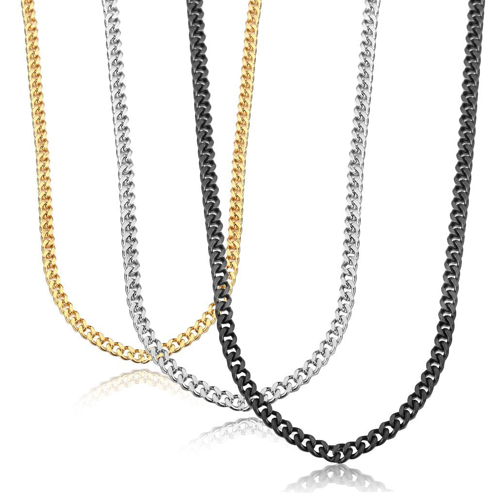[Australia] - Jstyle Stainless Steel Link Curb Chain Necklace for Men Women 3 Pcs 3.5mm 16.0 Inches 