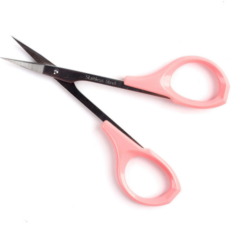 [Australia] - EMILYSTORES 4 Inches Curved Craft Scissors For Eyebrow Eyelash Extensions Stainless Steel 1PC 