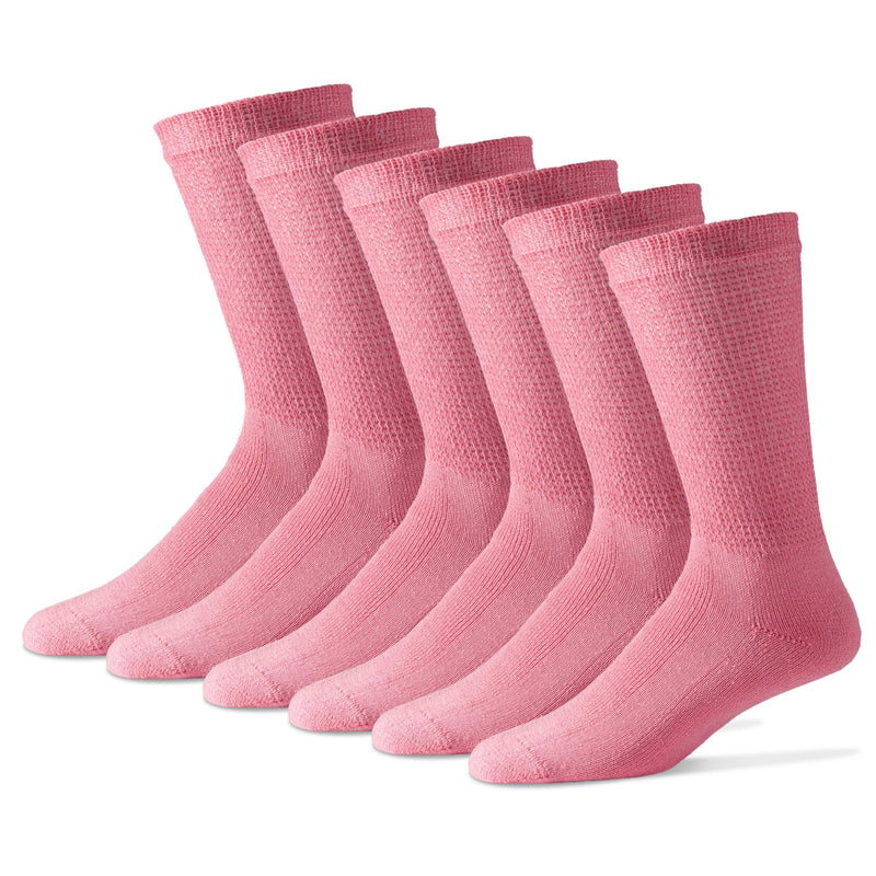 [Australia] - Diabetic Socks for Women - Crew Socks by Physicians' Choice Diabetic Socks - 12-Pack Pink 9-11 