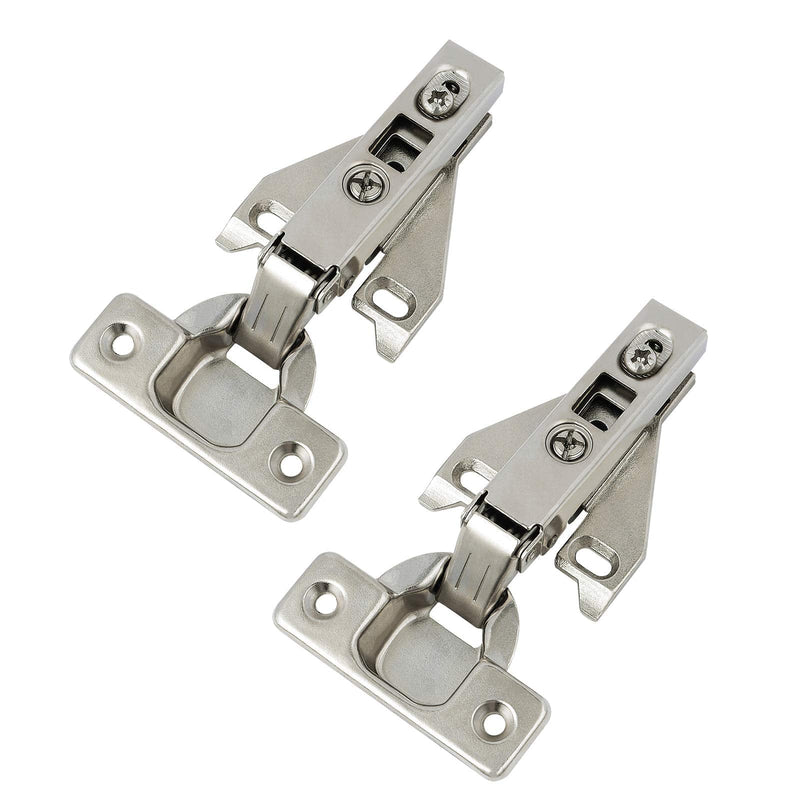 [Australia] - Probrico 1 Pair（2 Pack）Kitchen Cabinet Hinges for Face Frame Cabinet, Concealed Cabinet Hinges Brushed Satin Nickel with Mounting Screws Nickel-plated 