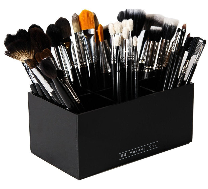 [Australia] - N2 Makeup Co Makeup Brush Holder Organizer - Multiple Slot Acrylic Cosmetics Brushes Storage Solution (6 Slot Holder) 6 Slot Holder 