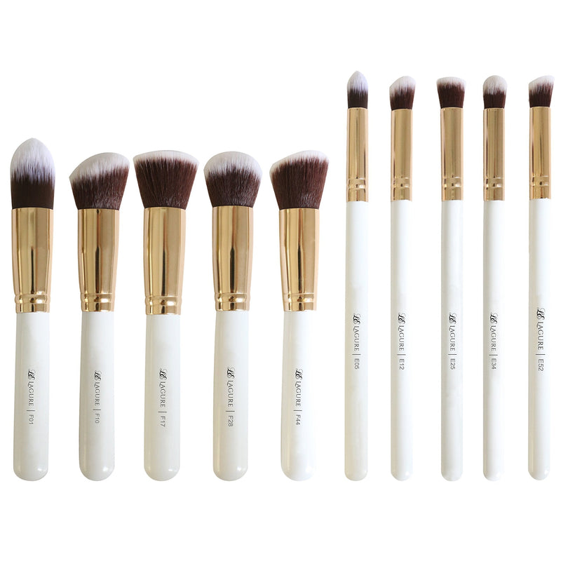 [Australia] - Lagure Premium Kabuki Makeup Brush Set - The Perfect Makeup Brushes for Your Eyeshadow, Contour Kit, Blush, Foundation, Concealer, Face Powder - Includes Cosmetic Brush Guide 
