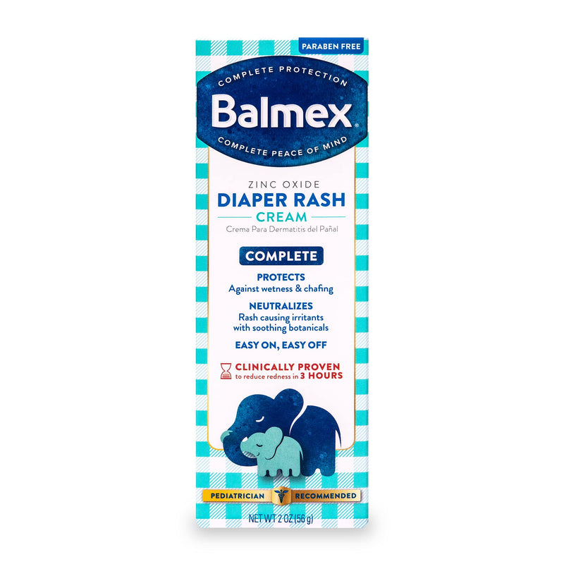 [Australia] - Balmex Complete Protection Baby Diaper Rash Cream with Zinc Oxide + Soothing Botanicals, 2 Ounce 